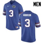 Men's Florida Gators #3 Antonio Morrison NCAA Nike Blue Authentic Stitched College Football Jersey PGR8062CN